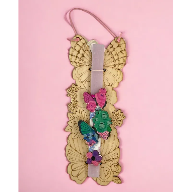 Life Likes - Λαμπάδα Πεταλούδες & Λουλούδια 5771