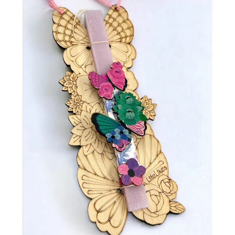 Life Likes - Λαμπάδα Πεταλούδες & Λουλούδια 5771