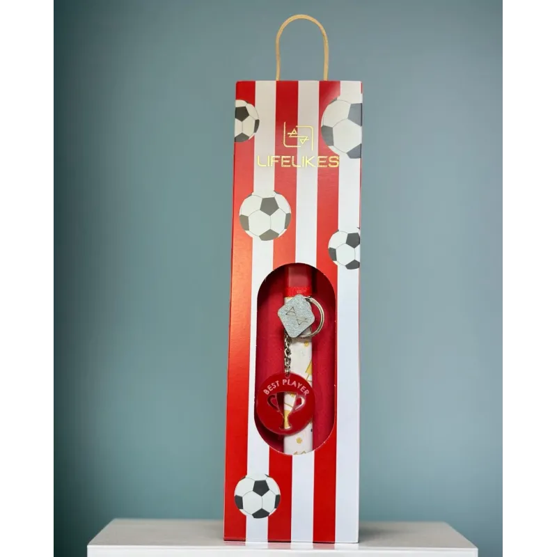 Life Likes - Λαμπάδα Ποδόσφαιρο Κόκκινο 5800