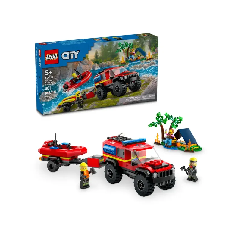 Lego City - 4x4 Fire Truck with Rescue Boat 60412