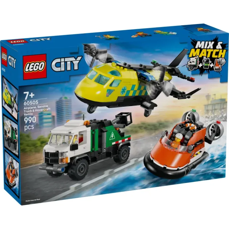 Lego City - Airplane, Service Truck & Hovercraft Remix 60505