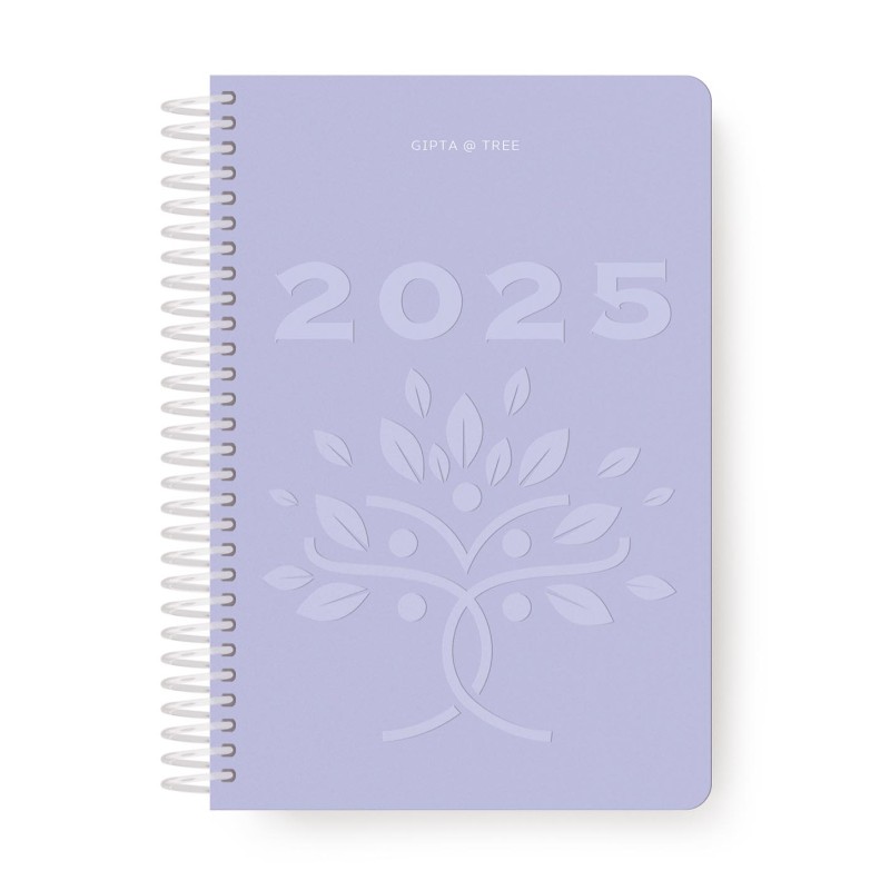Unipap - Ημερήσιο Ημερολόγιο Σπιράλ Tree 2025, 17x24 Lilac 625-1717-75
