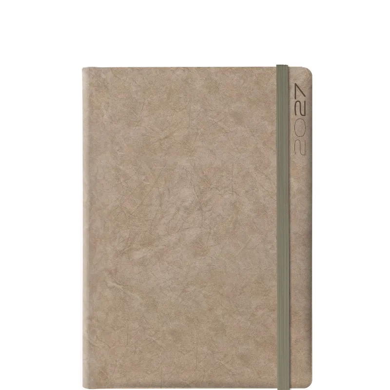 Θεοφύλακτος - Ημερήσιο Ημερολόγιο Marble Elastic L 2027, Μπεζ 17.2x24 696E9.D60