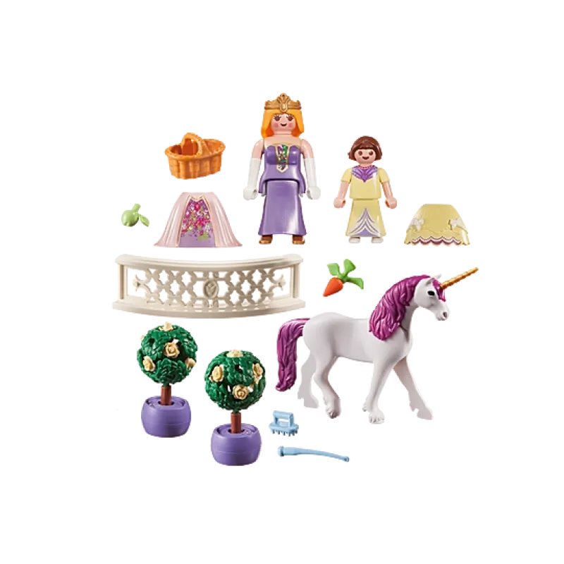 Playmobil Princess - Maxi Βαλιτσάκι, Πριγκίπισσες Με Μονόκερο 70107