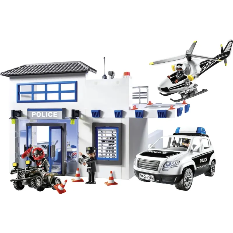 Playmobil Action Heroes - Αστυνομικό Τμήμα Με Περιπολικό Και Ελικόπτερο 71602