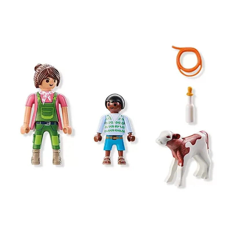 Playmobil Duo Pack - Αγρότισσα Και Παιδάκι Με Μοσχαράκι 71803