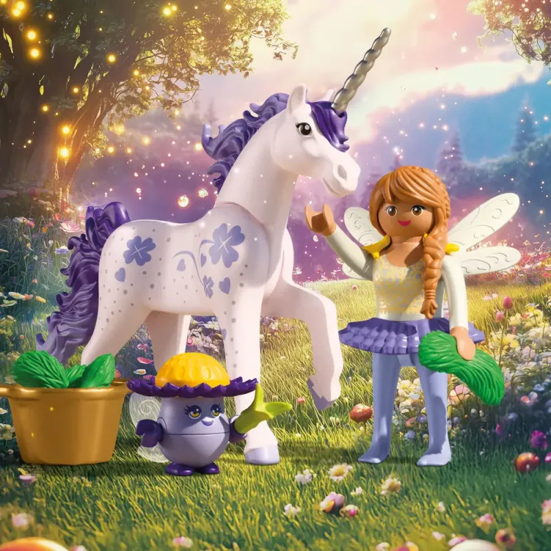 Playmobil Princess Magic - Μονόκερος με Μωβ Χαίτη και Νεράιδα 71843
