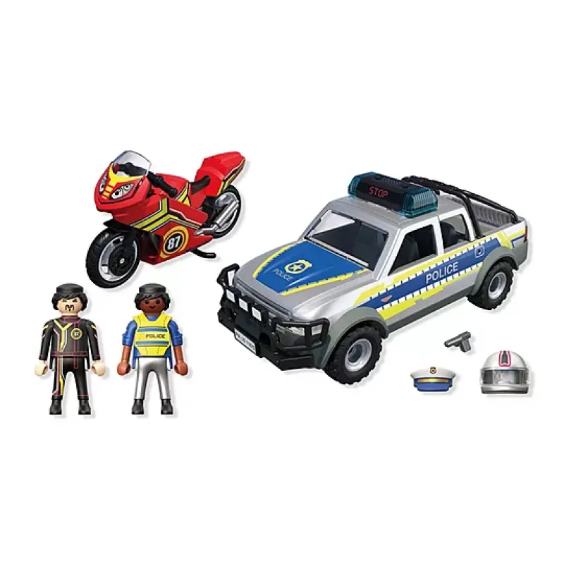 Playmobil City Action - Αστυνομικό Όχημα Pickup Και Μοτοσυκλέτα 71875