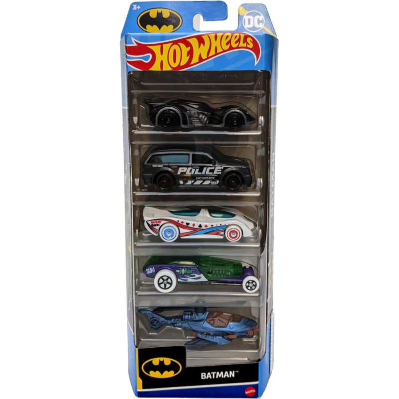 Mattel Hot Wheels – Αυτοκινητάκια 1:64 Σετ Των 5, Batman HTV44 (01806)