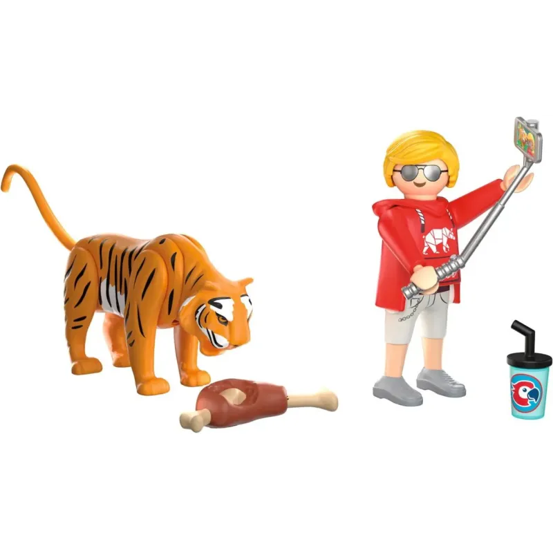 Playmobil Animals & Friends - Τίγρης Και Επισκέπτης Πάρκου 72089