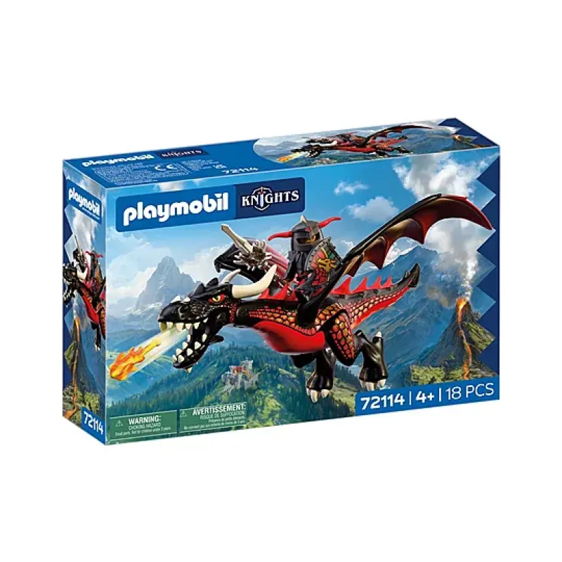 Playmobil Knights - Μαύρος Δράκος Και Ιππότης 72114