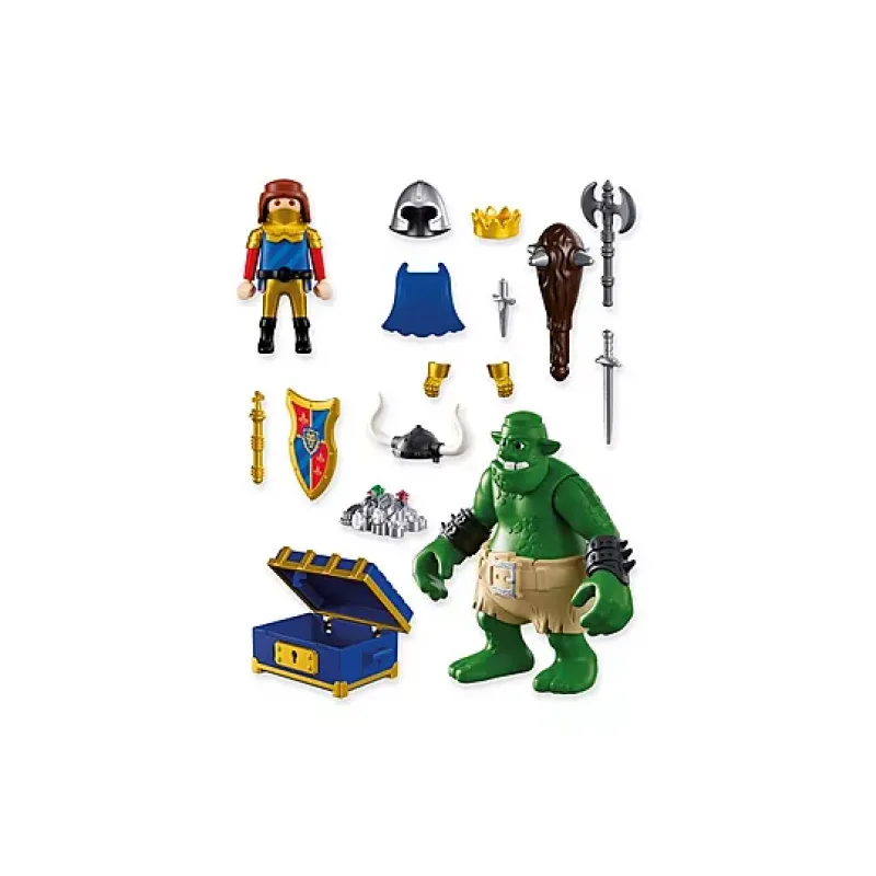 Playmobil Knights - Λεοντόκαρδος Ιππότης Και Τρολ Με Θησαυρό 72116