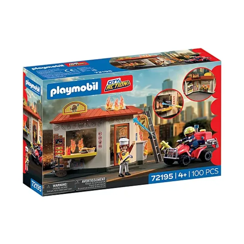 Playmobil City Action - Επιχείρηση Κατάσβεσης Στην Καντίνα Χάμπουργκερ 72195
