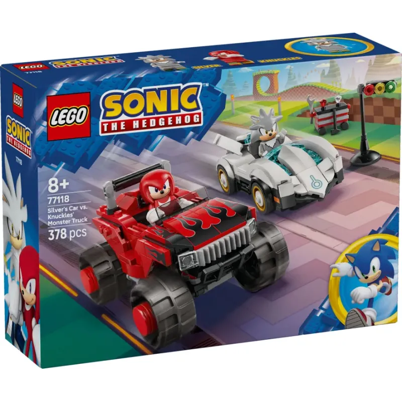Lego Sonic The Hedgehog - Silver's Car vs. Knuckles' Monster Truck 77118