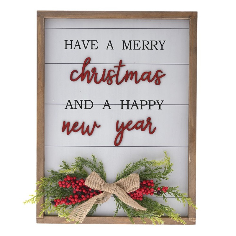 Iliadis - Ξύλινη Πινακίδα "Have A Merry Christmas And A Happy New Year" 27x2,5x36εκ 79821