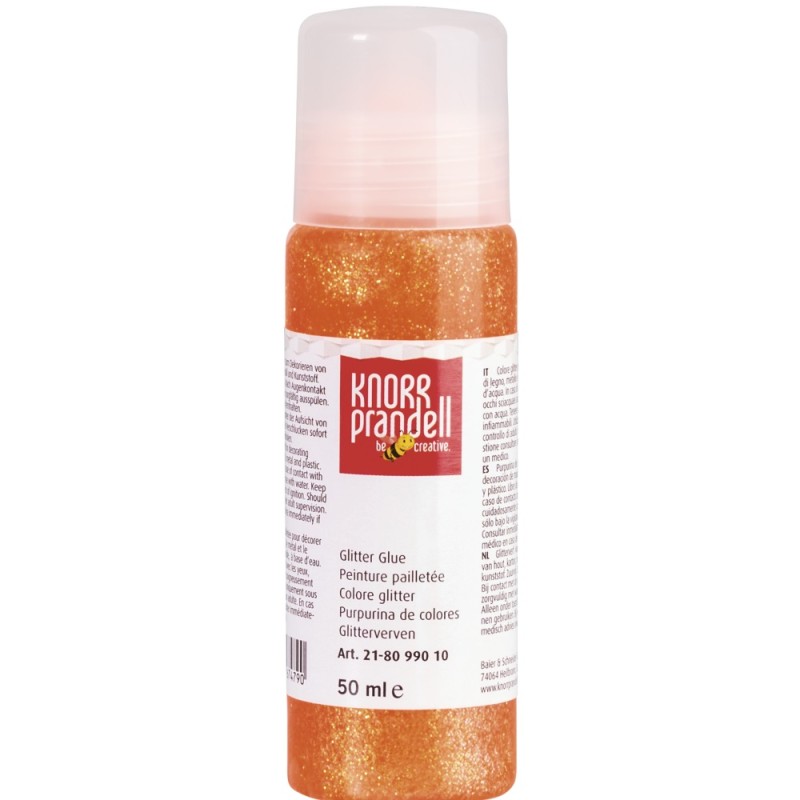 Knorr Prandell - Glitter Glue, Neon Orange 50ml 8099-010