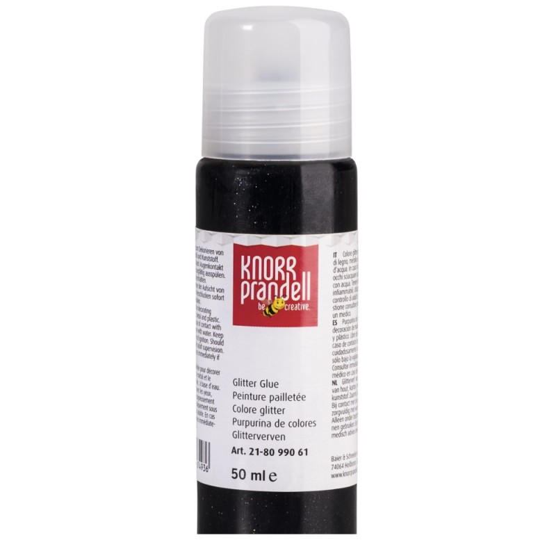Knorr Prandell - Glitter Glue, Black 50ml 8099-061