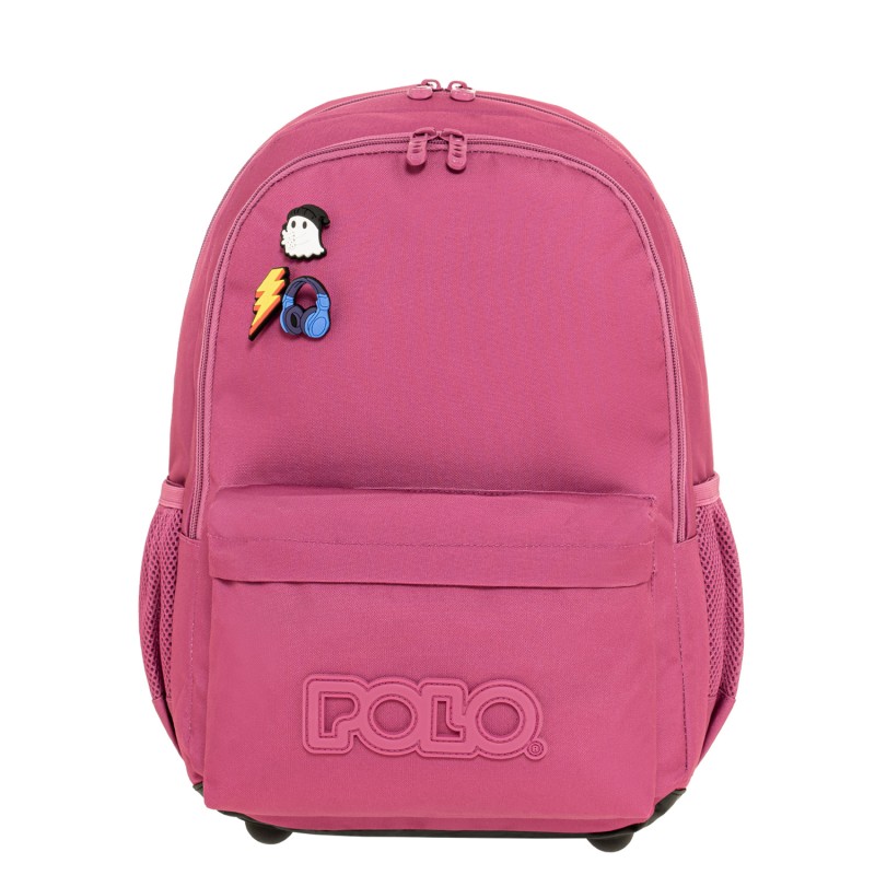 Polo - Σακίδιο Πλάτης Pins, Magenta 2026 9-01-059-4300 + Δώρο Διορθωτική Ταινία Edding
