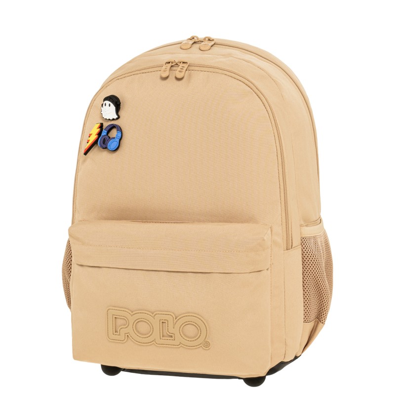 Polo - Σακίδιο Πλάτης Pins, Ocher 2026 9-01-059-7700 + Δώρο Διορθωτική Ταινία Edding