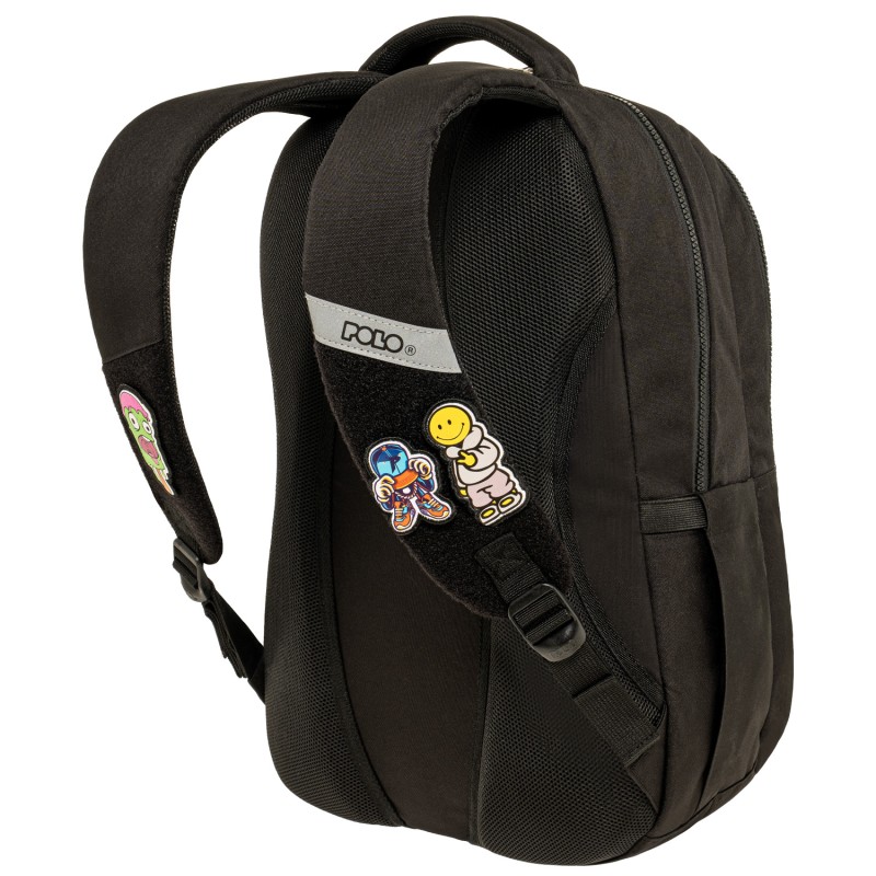 Polo - Σακίδιο Πλάτης Patches, Black 2026 9-01-079-2000 + Δώρο Διορθωτική Ταινία Edding