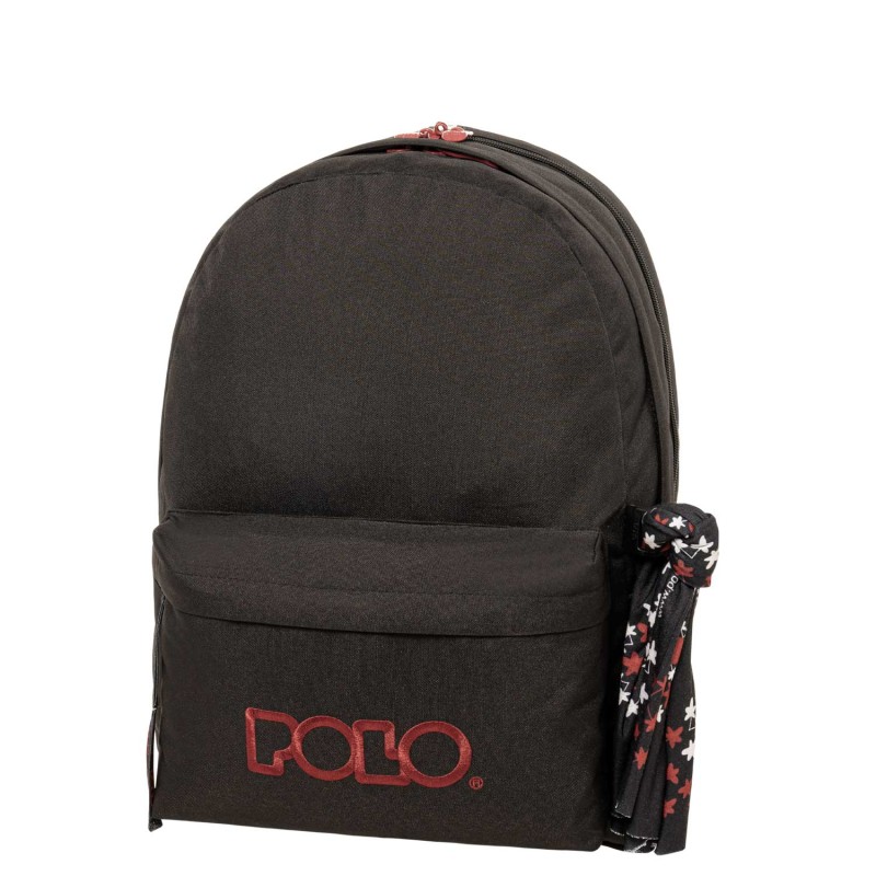 Polo – Original Double Σακίδιο Πλάτης Με Μαντήλι, Black-Bordeaux 2026 9-01-235-2033 + Δώρο Διορθωτική Ταινία Edding