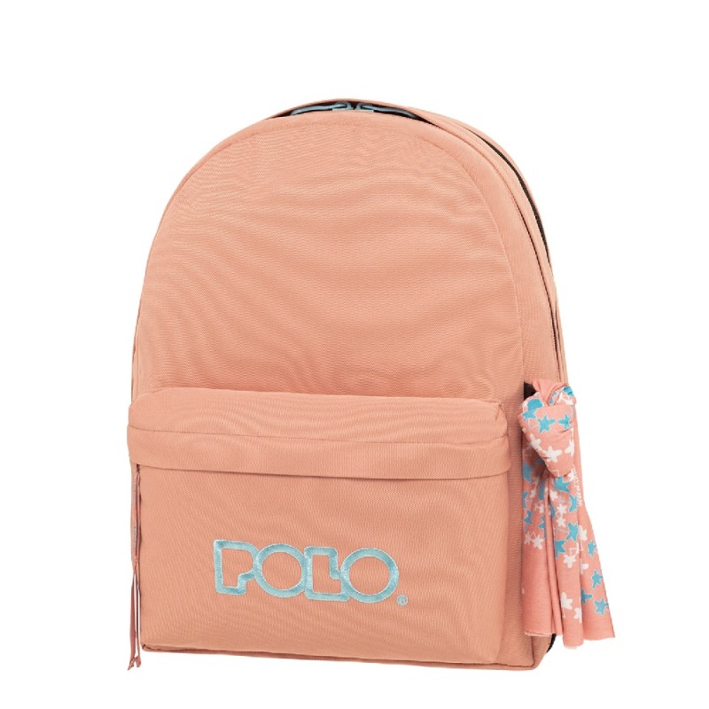 Polo – Original Double Σακίδιο Πλάτης Με Μαντήλι, Salmon-Cyan 2024 9-01-235-3756 + Δώρο Διορθωτική Ταινία Edding