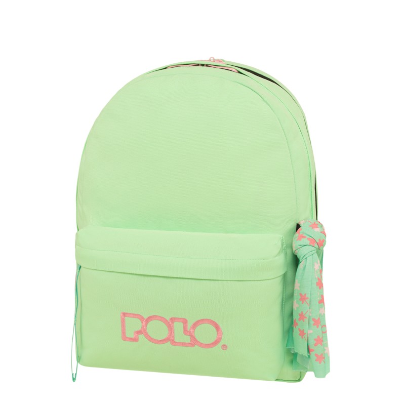 Polo – Original Double Σακίδιο Πλάτης Με Μαντήλι, Pistachio-Pink 2024 9-01-235-6939 + Δώρο Διορθωτική Ταινία Edding