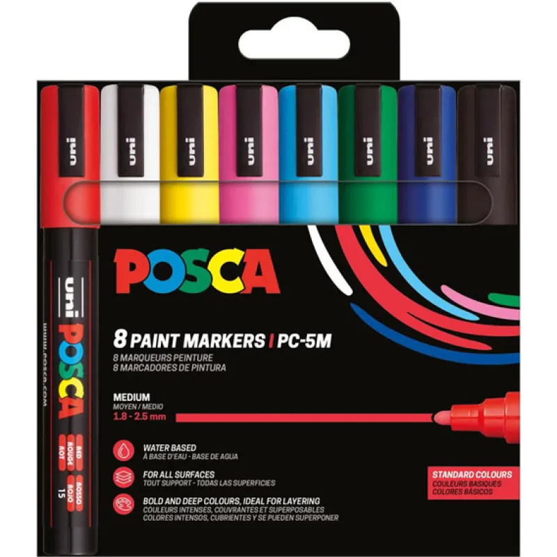 Uniball - Σετ Μαρκαδόρων Posca Standard Colours PC-5M 2.5mm 8 Τεμαχίων 90125