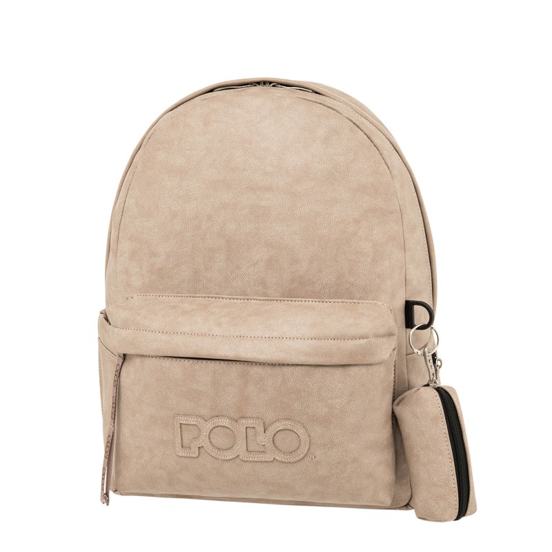 Polo - Σακίδιο Πλάτης Gecko, Beige 9-02-041-8326 + Δώρο Διορθωτική Ταινία Edding