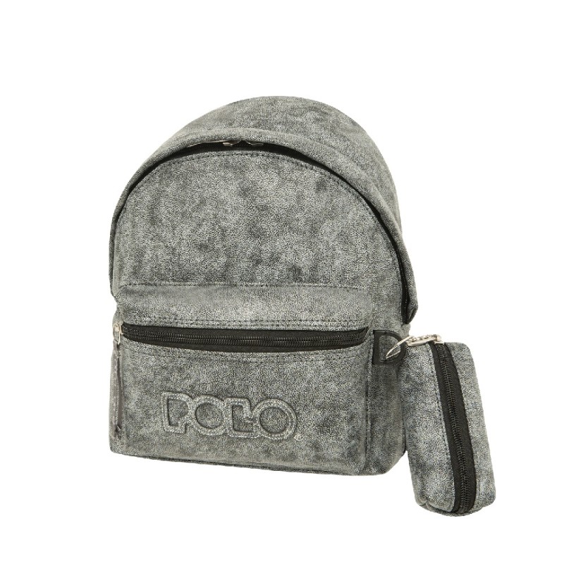 Polo - Σακίδιο Πλάτης Mini Gecko, Grey 9-07-037-8327 + Δώρο Διορθωτική Ταινία Edding