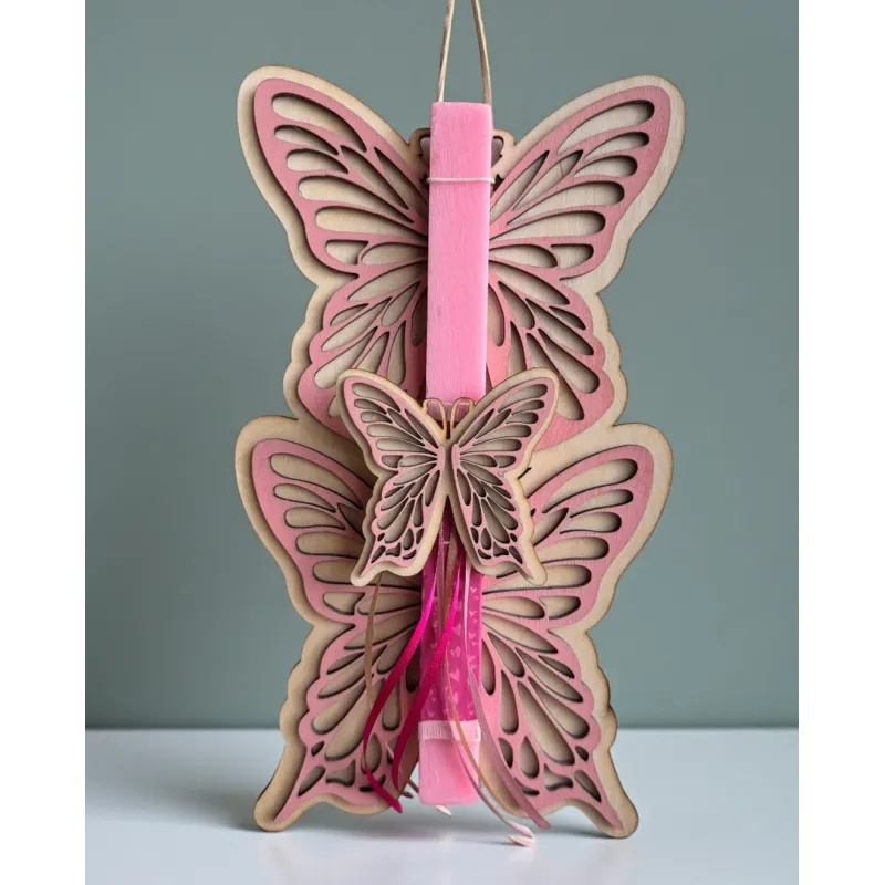 Life Likes - Λαμπάδα Ροζ Πεταλούδα 9507