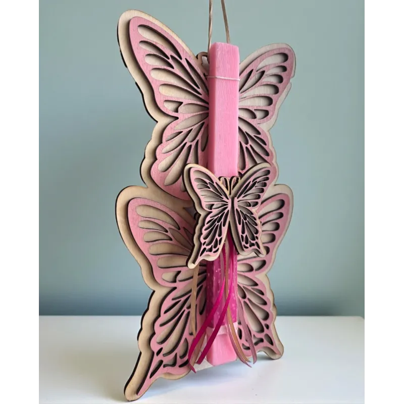 Life Likes - Λαμπάδα Ροζ Πεταλούδα 9507