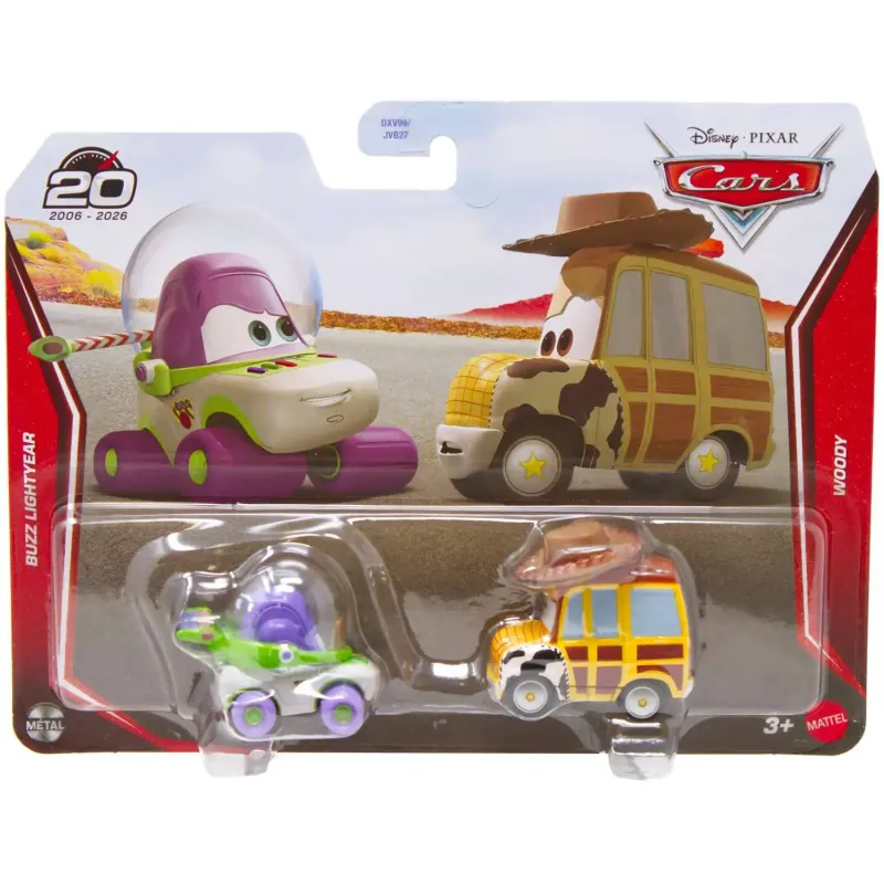 Mattel Cars - Σετ Με 2 Αυτοκινητάκια, Buzz Lightyear & Woody JJW87 (DXV99/JVB27)