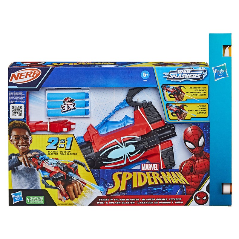 Παιχνιδολαμπάδα Hasbro Nerf, Marvel Spider-Man - Strike N Splash Blaster F7852