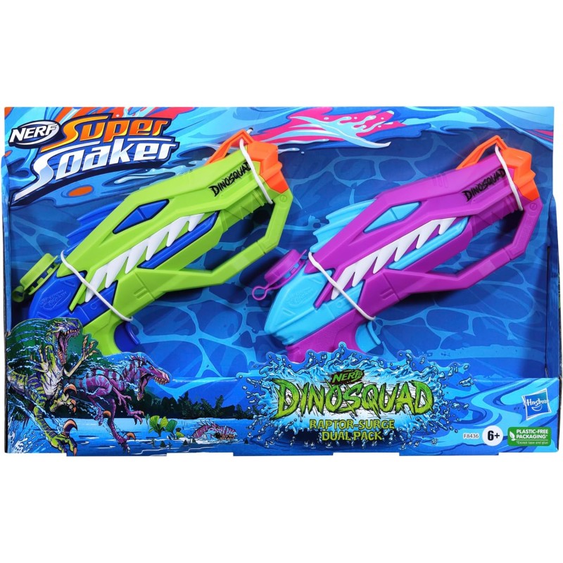 Hasbro Nerf -  Dinosquad Super Soaker Raptor-Surge Dual Pack F8436