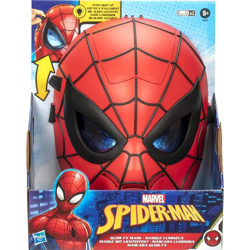 Hasbro - Φιγούρα Δράσης Spider-Man με Φως Glow FX Μάσκα, Light-Up Role Play F8839