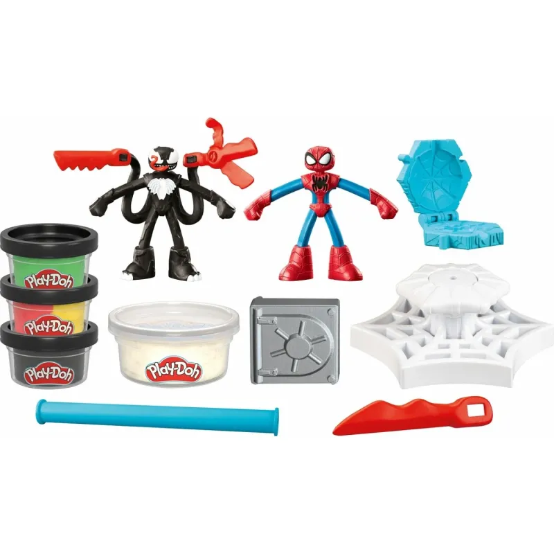 Hasbro Play Doh - Spiderman Launch And Suce Battle Με 2 Φιγούρες Δράσης F9827