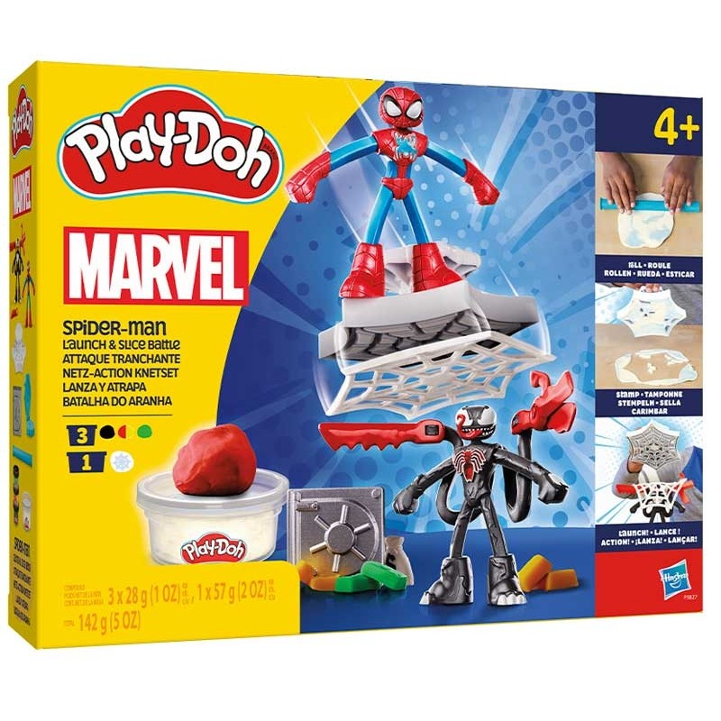 Hasbro Play Doh - Spiderman Launch And Suce Battle Με 2 Φιγούρες Δράσης F9827