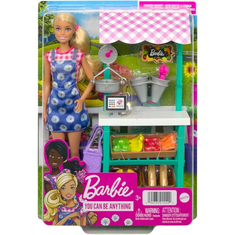 Mattel Barbie - You Can Be Anything, Farmers Market Playset Caucasian Doll HCN22