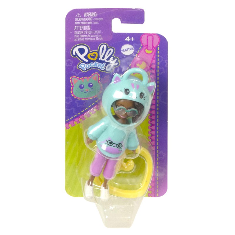 Mattel Polly Pocket - Κούκλα με Φουτεράκι Γατάκι HKV99 (HKV98)