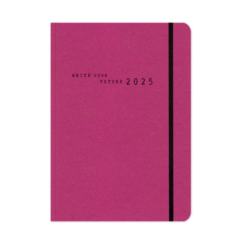 Adbook - Ημερήσιο Ημερολόγιο Eco Elastic 2025, Magenta 17x25 HM-3213-60