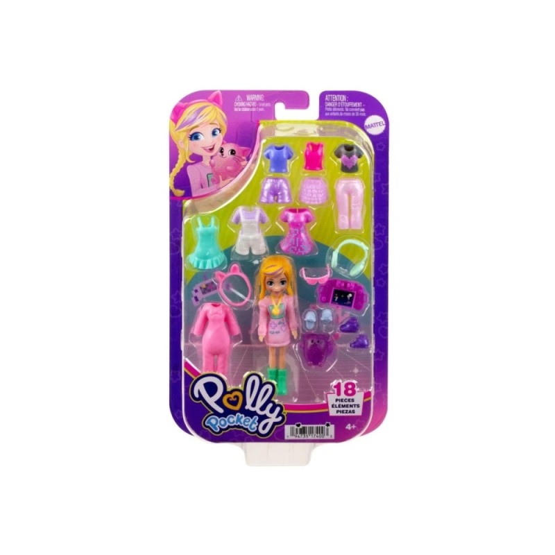 Mattel Polly Pocket - Νέα Κούκλα Με Μόδες Μεσαίο Pack HRD60 (HKV88)