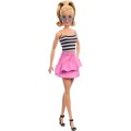 Mattel Barbie - Fashionistas Doll No.213 Blonde With Striped Top, Pink Skirt & Sunglasses, 65th Anniversary Collectible HRH11 (FBR37)