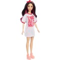 Mattel Barbie - Fashionistas Doll No.214 Black Wavy Hair with Twist ‘n’ Turn Dress & Accessories, 65th Anniversary Collectible HRH12 (FBR37)