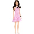 Mattel Barbie - No.224 With Black Wavy Hair, Pink Gingham Dress & Accessories HRH21 (DWK44)