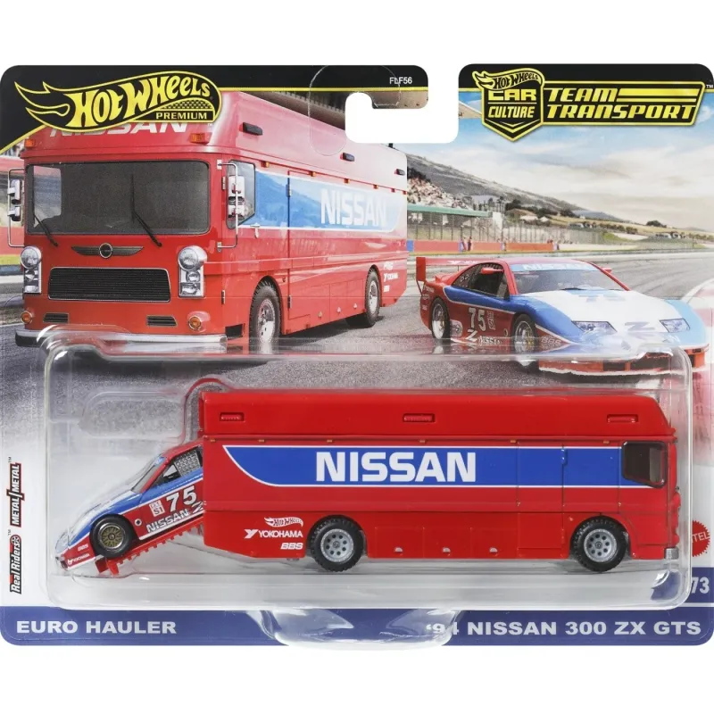 Mattel Hot Wheels - Νταλίκα Με Αυτοκινητάκι, Euro Hauler & '94 Nissan 300Zx GTS HRV44 (FLF56)