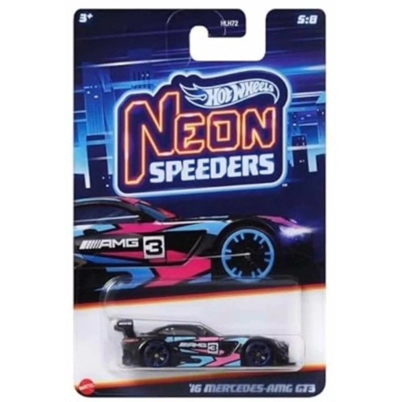 Mattel Hot Wheels - Αυτοκινητάκι Neon Speeders, '16 Mercedes-AMG GT3 (5/8) HRW79 (HLH72)
