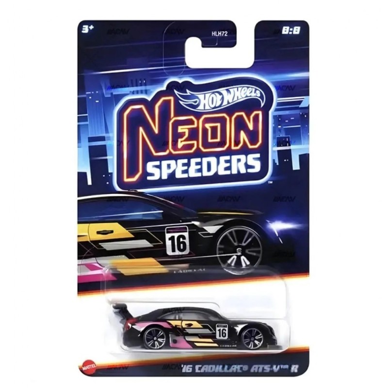 Mattel Hot Wheels - Αυτοκινητάκι Neon Speeders, '16 Cadillac ATS-V R (8/8) HRW82 (HLH72)