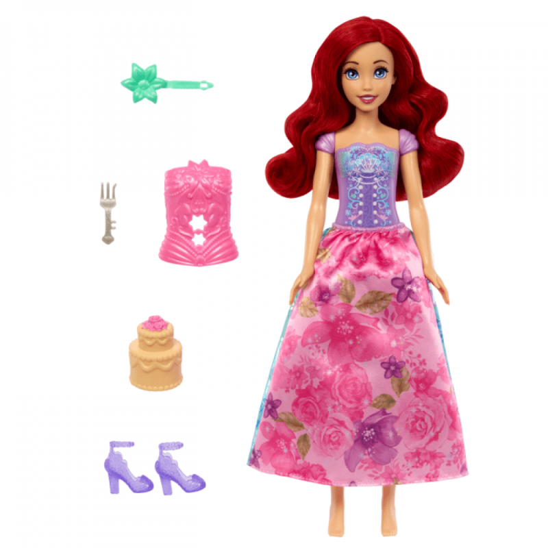 Mattel Disney - Princess Spin & Reveal Κούκλα Ariel με 11 Εκπλήξεις HTV88 (HTV84)