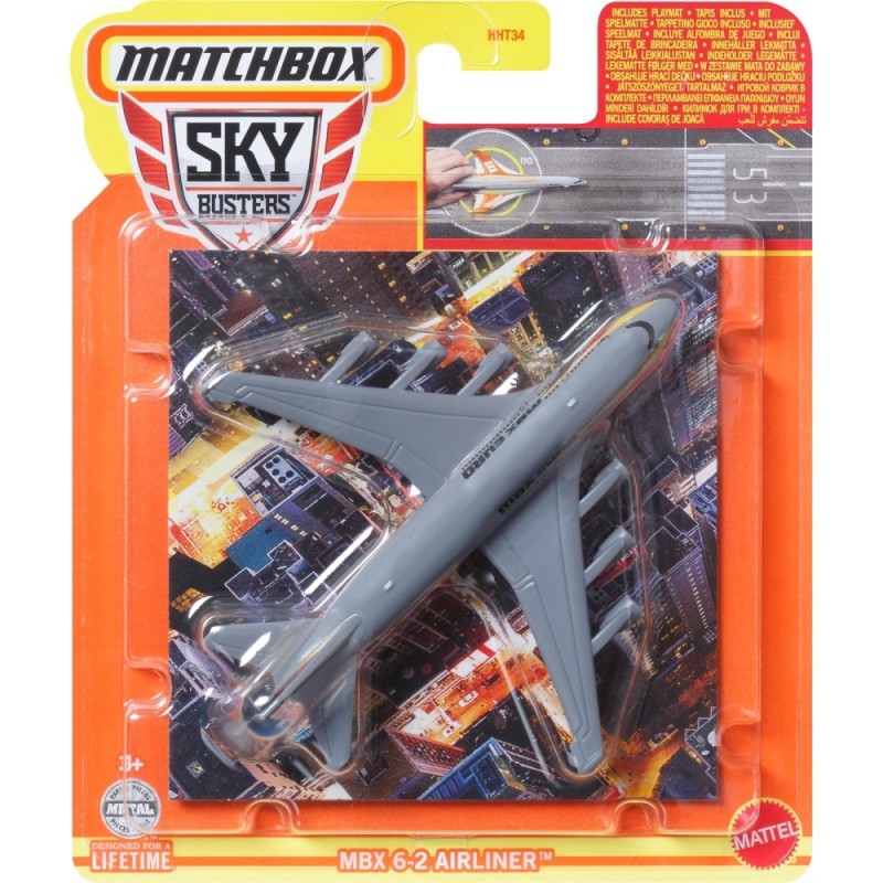 Mattel Matchbox - Αεροπλανάκι Sky Busters, MBX 6-2 Airliner (05/32) HVM39 (HHT34)